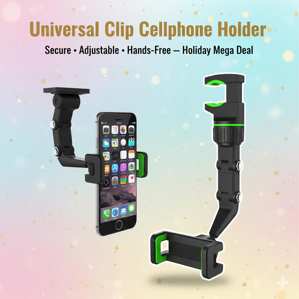 Universal clip cellphone holder