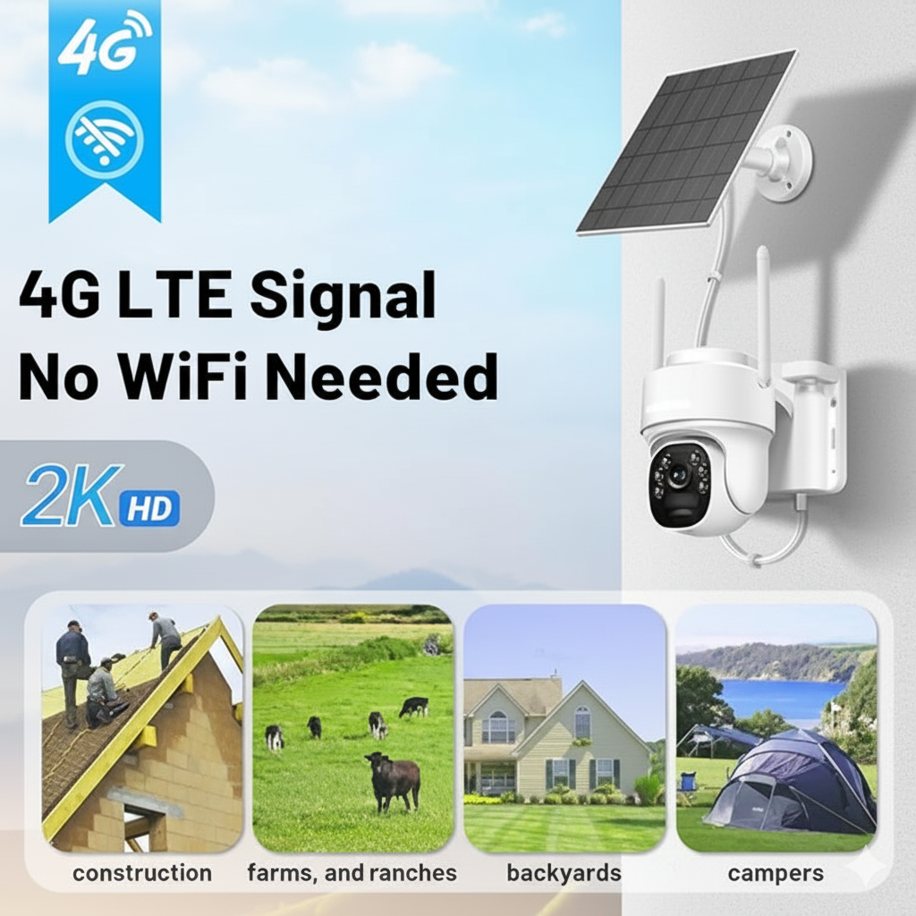 🔒 4G Solar Security Camera