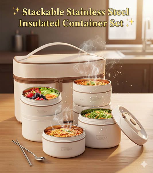 Stackable Stainless Steel Insulated Container Set